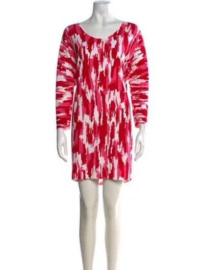 Pre-owned Wolford Graphic Print Mini Dress In Red