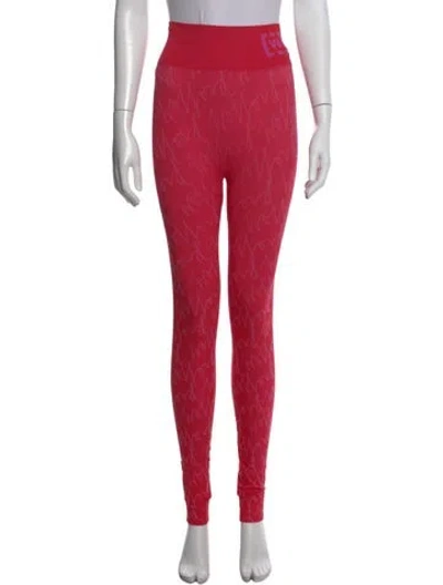 Pre-owned Wolford Graphic Print Skinny Leg Pants In Pink
