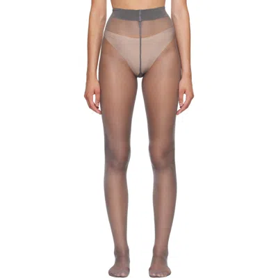 Wolford Gray Satin Touch 20 Tights In 7558 - Steel
