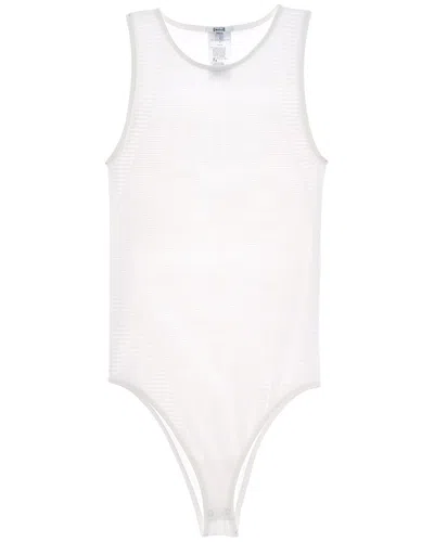 Wolford Grid Net Bodysuit In White