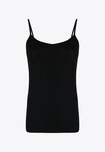 Wolford Fitted Silhouette Spaghetti Straps Stretch Top In Black