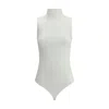 Wolford Fitted White Turtleneck Bodysuit