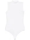 Wolford High Neck Sleeveless Jersey Bodysuit In White