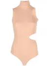 Wolford Warm Up Cut-out Bodysuit In Nude