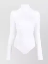 Wolford High Neck Ribbed Stretch Cotton Body In White