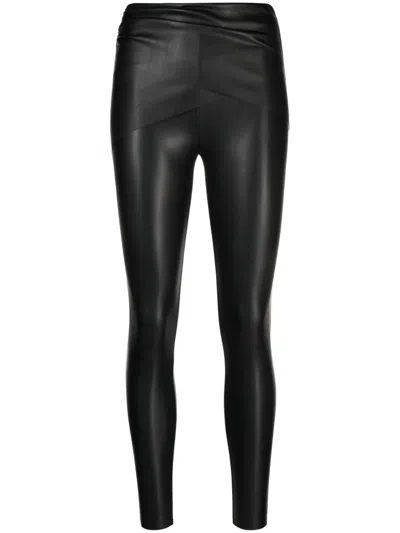 Wolford High-waisted Polished-finish Trousers In Black
