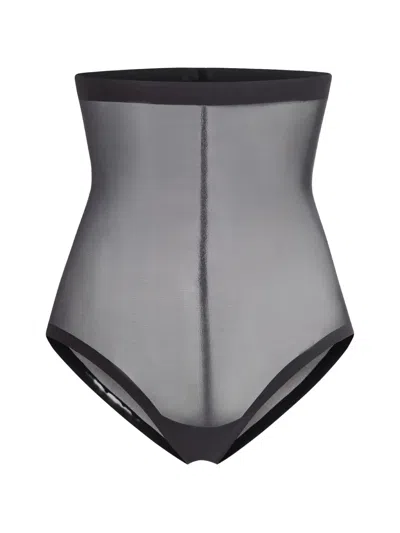 Wolford High-waist Tulle Briefs In Black