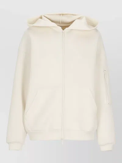 Wolford Hooded Viscose Blend Sweatshirt Long Sleeves In Neutral