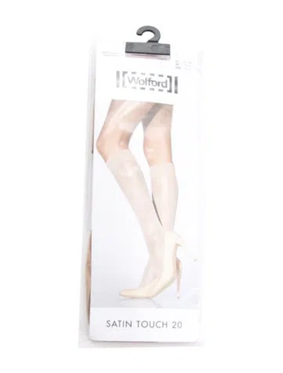 Pre-owned Wolford Hosiery Satin Touch 20 W/tags In Neutral