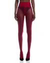 Wolford Individual 10 Back Seam Tights In Burgundy