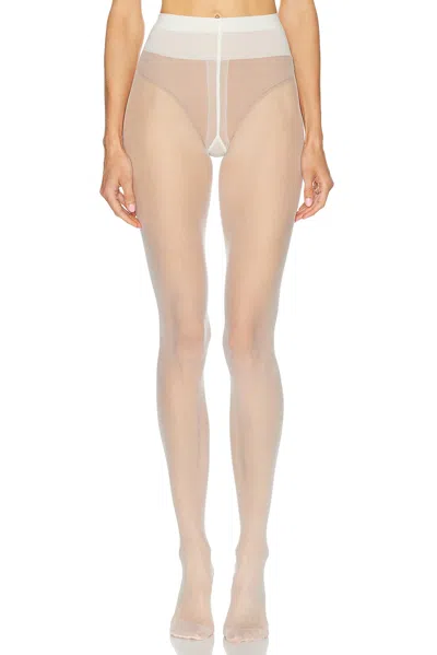 Wolford Individual 10 Back Seam Tights In White