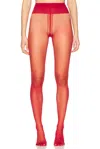 Wolford Individual 10 Back Seam Tights In Soft Cherry