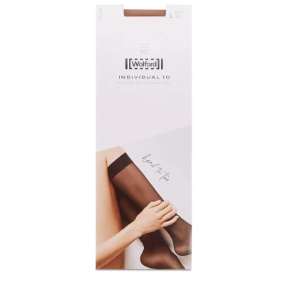 Wolford Individual 10 Denier Knee-high Socks In Nude