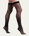 Wolford Individual 10 Sheer Thigh-high Stay-ups In Black