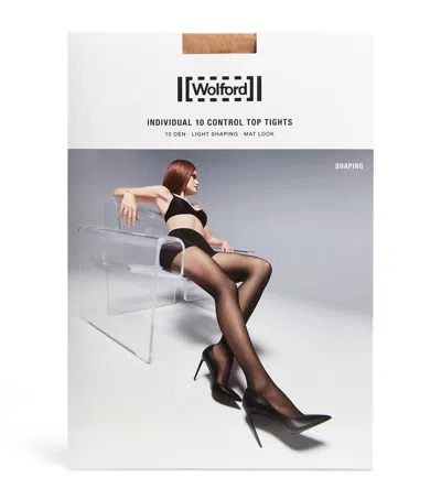Wolford Individual 10 Top Control Tights In Beige