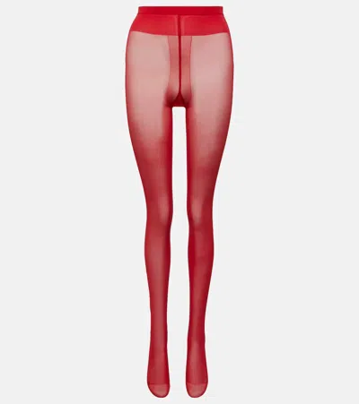 Wolford Individual 20 Tights In Red