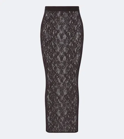 Wolford Infiinite Sheer Lace Maxi Skirt In Brown