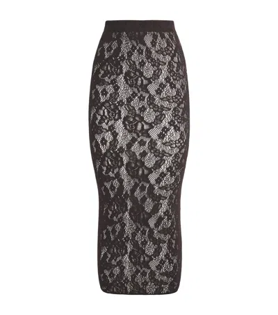 Wolford Infinite Rose Net Skirt In Brown