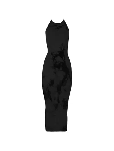 Wolford Ink Fatal Tie-dye Midi Dress In Black