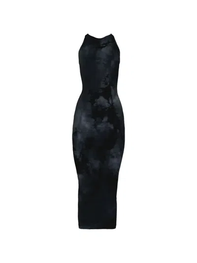 Wolford Ink Fatal Tie-dye Midi Dress In Black