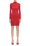 Wolford X Simkhai Warp Knit Mini Dress In Autumn Red