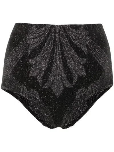Wolford Jacquard Lurex Mini Shorts In Black & Gold
