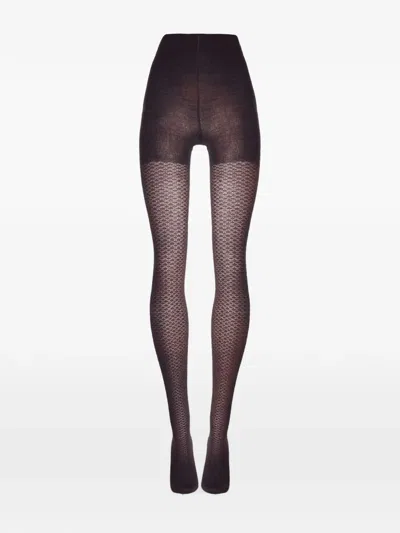 Wolford Jacquard-pattern Tights In Black