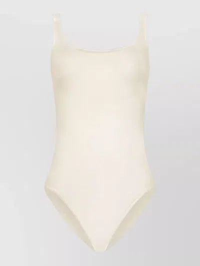 Wolford Jamaika Bodysuit High Cut Scoop Neck In Neutral