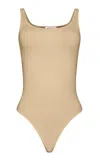 Wolford Jamaika Jersey Thong Bodysuit In Neutral