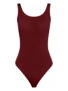 Wolford Jamaika Scoop-neck Bodysuit In Burgundy