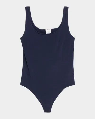 Wolford Jamaika Scoop-neck Thong Bodysuit In Blue