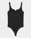 Wolford Jamaika Scoop-neck Thong Bodysuit In Deep Night