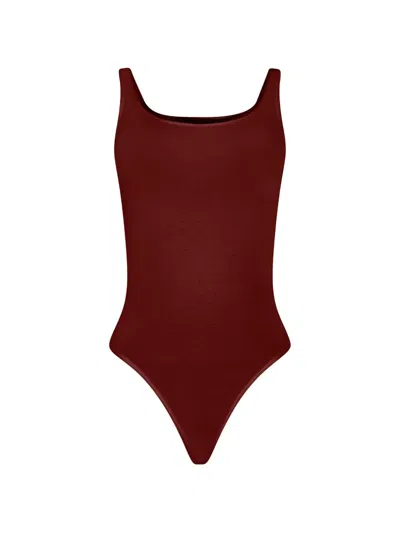 Wolford Jamaika Scoop-neck Bodysuit In Burgundy
