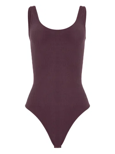 Wolford Jamaika Slash String Body In Burgundy