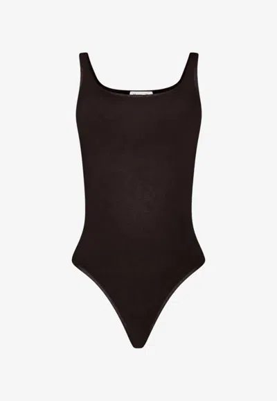 Wolford Jamaika Sleeveless Bodysuit In Dark Brown