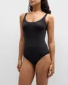 Wolford Black Black Scoop Neck Bodysuit In Black
