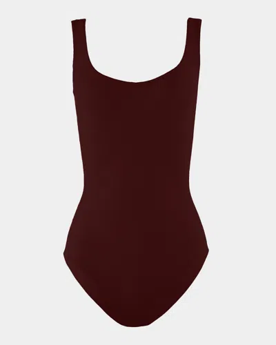 Wolford Jamaika Sleeveless Sculpting Bodysuit In Burgundy