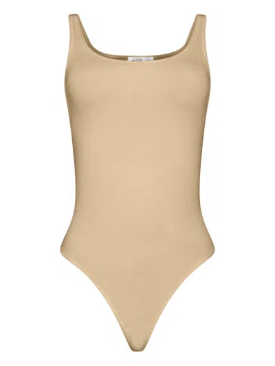 Wolford Jamaika Scoop Neck Sleeveless Stretch Bodysuit In Brown