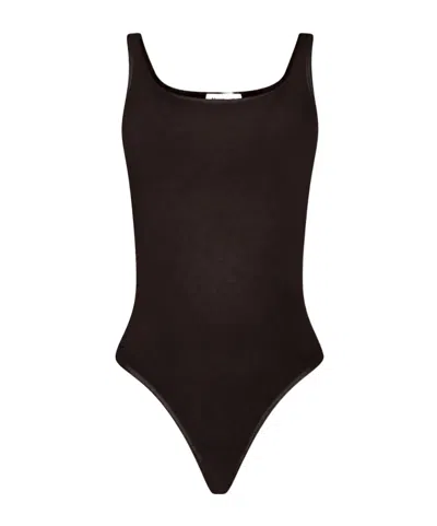 Wolford Jamaika String Bodysuit In Brown