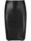 Wolford Jenna Faux Leather Midi Skirt In Black