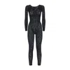 Wolford Python-pattern Long-sleeve Jumpsuit In Black