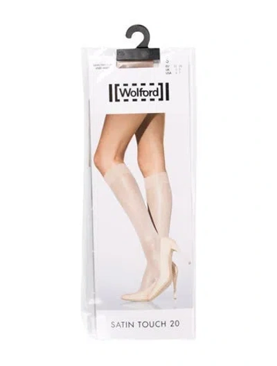 Pre-owned Wolford Knee-high Thights W/tags In Neutral