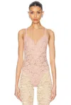 Wolford Lace Bodysuit In Powder Pink