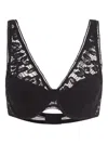 Wolford Bonded To Leaves Plunge Bra In Black