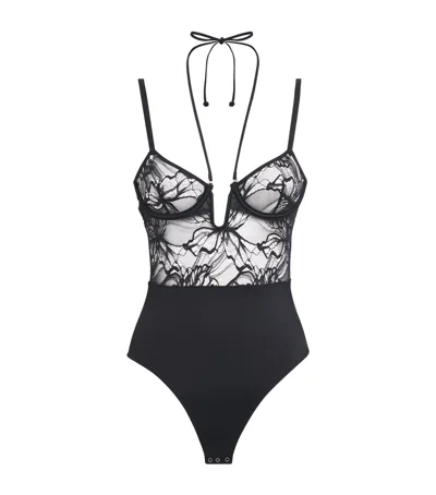 Wolford Lace Shaping Bustier Bodysuit In Black