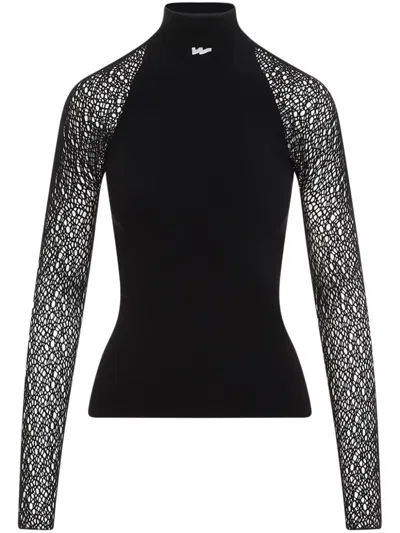 Wolford W Net Long Sleeves Top In Black