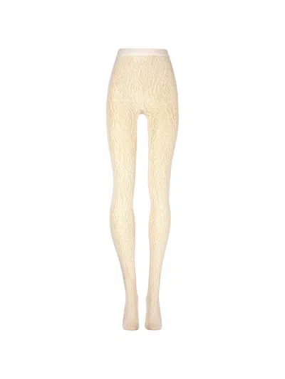 Wolford Lace-effect Tights In White