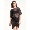 WOLFORD WOLFORD LADIES BLACK TRANSPARENT SOFT TULLE YOON BEACH COVER UP