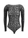 Wolford Leo String Body With Animalier Patterns In Black