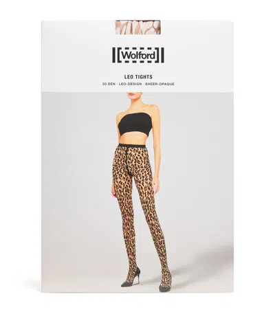 Wolford Leopard 20 Tights In Neutral